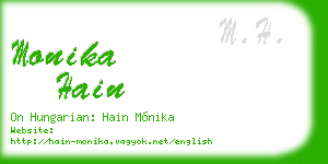 monika hain business card